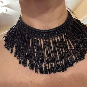 Zara Black Fringe Necklace